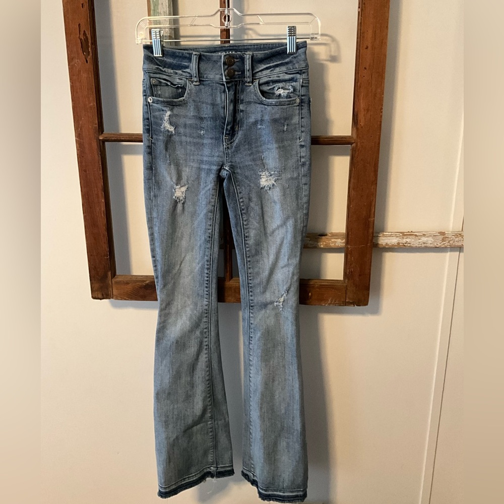 American Eagle Outfitters High Rise Artist Flare Jeans - Size 00